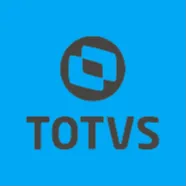 Logo da TOTVS na cor preta acompanhada do texto 'TOTVS' também em preto, sobre um fundo branco